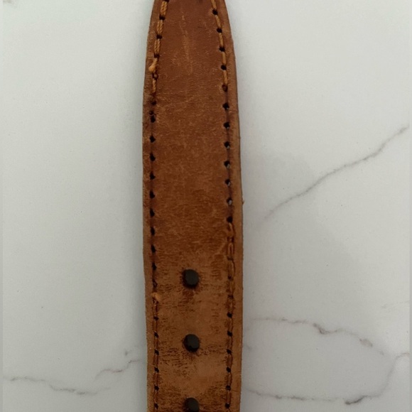 Genuine Leather Western Braided Woven Belt Silvertone Hardware Cowboy Rodeo - Picture 13 of 13